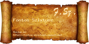 Fontos Szixtusz névjegykártya